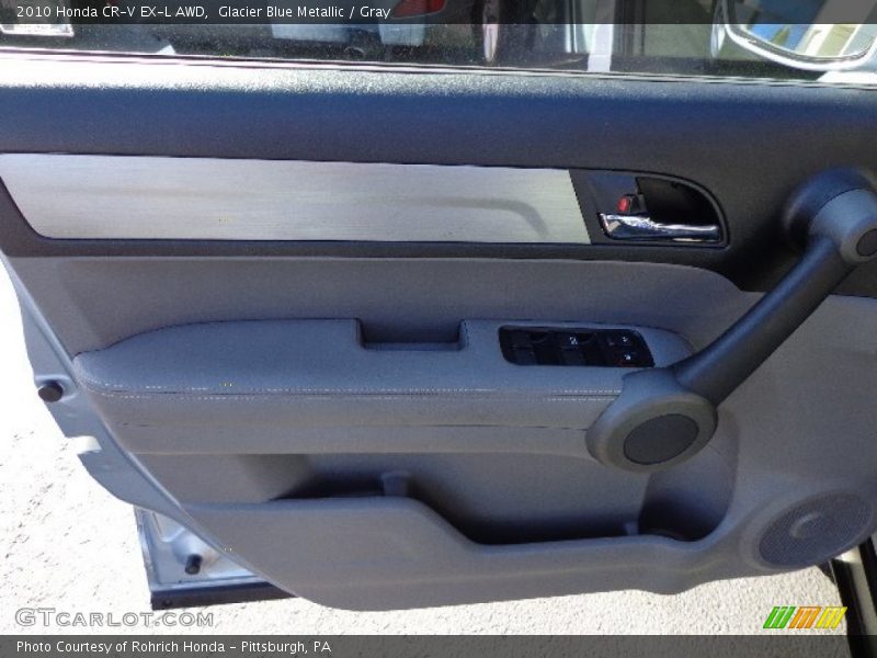 Glacier Blue Metallic / Gray 2010 Honda CR-V EX-L AWD