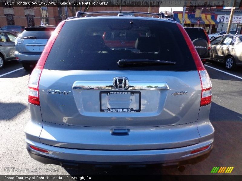 Glacier Blue Metallic / Gray 2010 Honda CR-V EX-L AWD