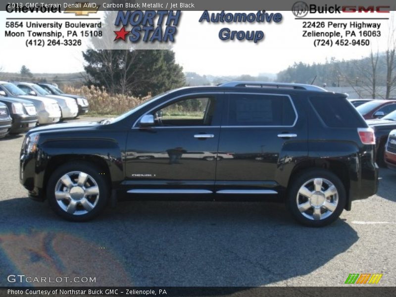 Carbon Black Metallic / Jet Black 2013 GMC Terrain Denali AWD