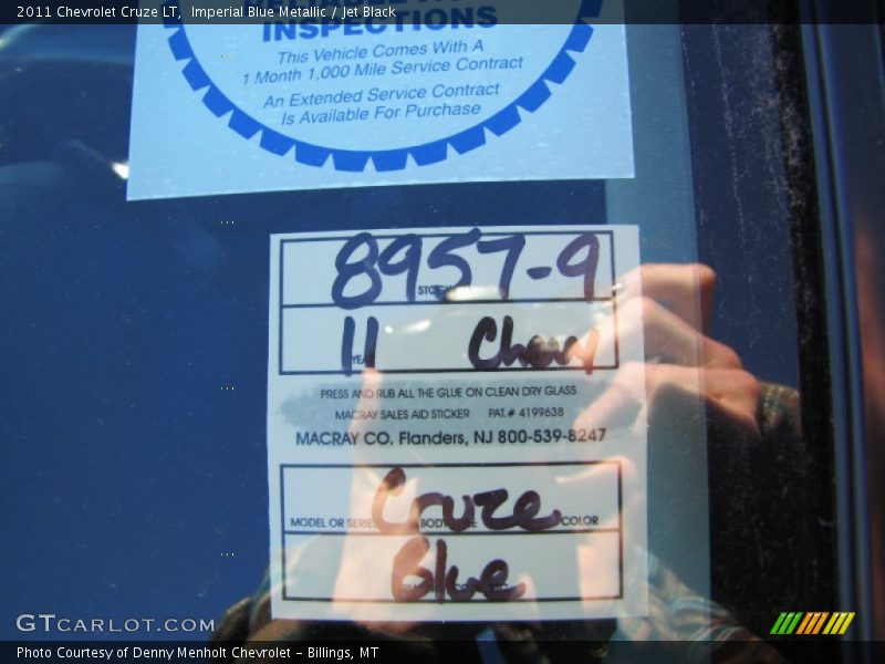 Imperial Blue Metallic / Jet Black 2011 Chevrolet Cruze LT
