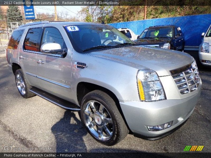 Radiant Silver Metallic / Ebony/Ebony 2012 Cadillac Escalade Luxury AWD