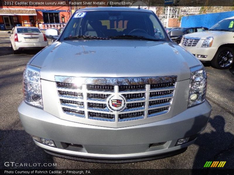 Radiant Silver Metallic / Ebony/Ebony 2012 Cadillac Escalade Luxury AWD