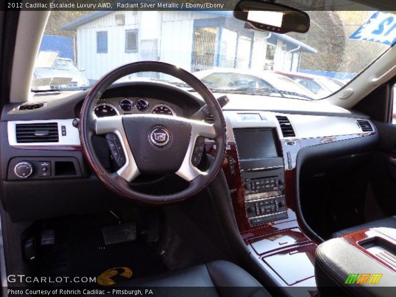 Radiant Silver Metallic / Ebony/Ebony 2012 Cadillac Escalade Luxury AWD