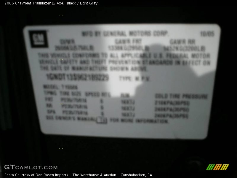 Black / Light Gray 2006 Chevrolet TrailBlazer LS 4x4