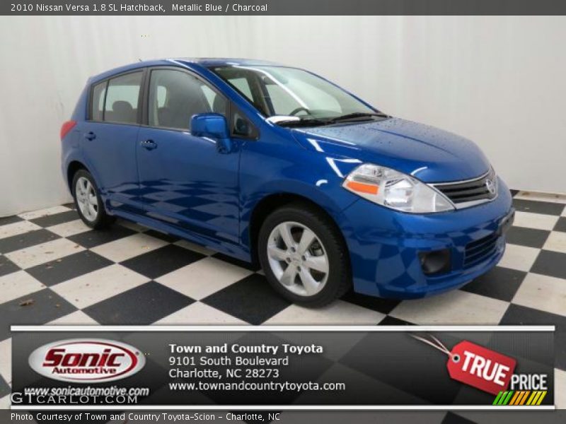 Metallic Blue / Charcoal 2010 Nissan Versa 1.8 SL Hatchback