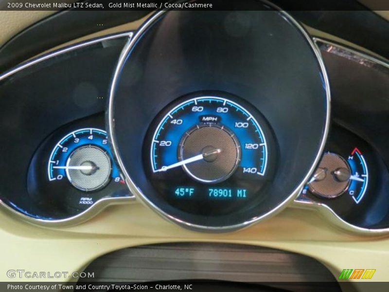 Gold Mist Metallic / Cocoa/Cashmere 2009 Chevrolet Malibu LTZ Sedan