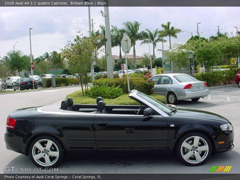 Brilliant Black / Black 2008 Audi A4 3.2 quattro Cabriolet