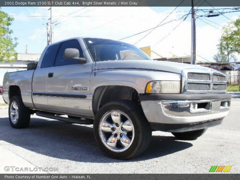 Bright Silver Metallic / Mist Gray 2001 Dodge Ram 1500 SLT Club Cab 4x4
