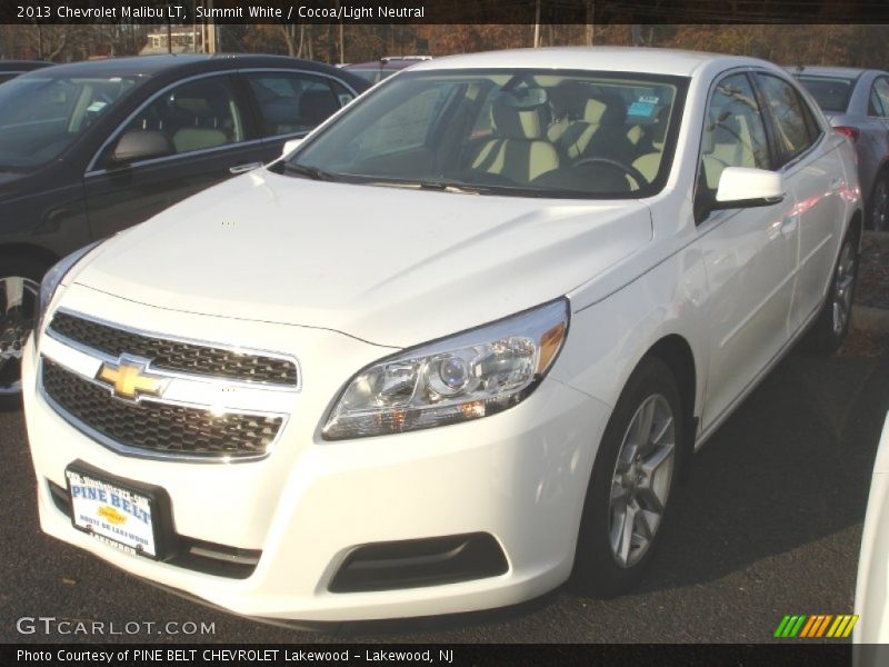Summit White / Cocoa/Light Neutral 2013 Chevrolet Malibu LT