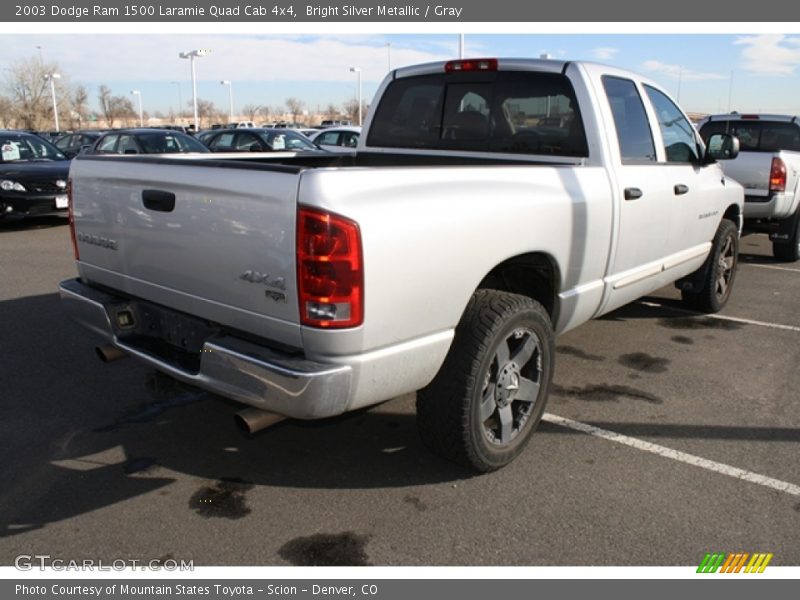 Bright Silver Metallic / Gray 2003 Dodge Ram 1500 Laramie Quad Cab 4x4