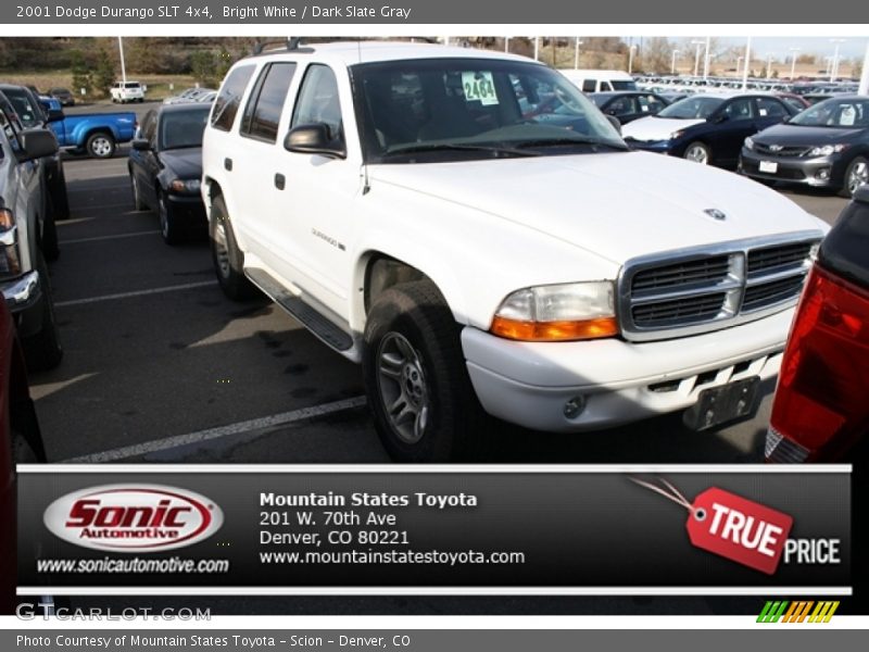 Bright White / Dark Slate Gray 2001 Dodge Durango SLT 4x4