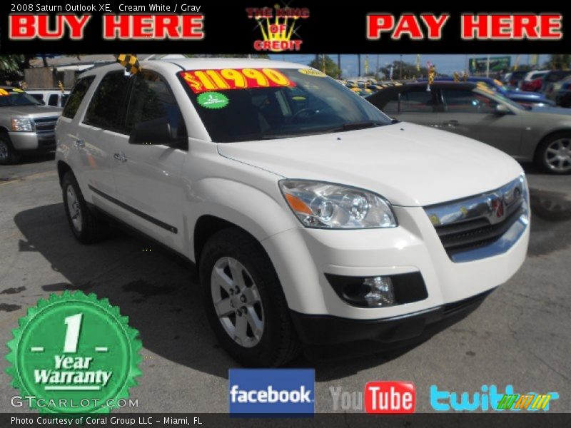 Cream White / Gray 2008 Saturn Outlook XE