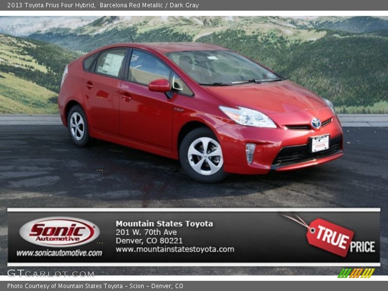 Barcelona Red Metallic / Dark Gray 2013 Toyota Prius Four Hybrid