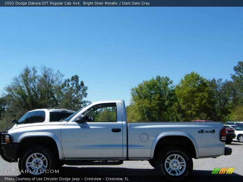 Bright Silver Metallic / Dark Slate Gray 2003 Dodge Dakota SXT Regular Cab 4x4