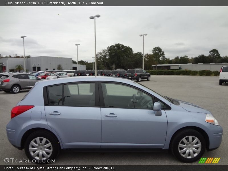 Arctic Blue / Charcoal 2009 Nissan Versa 1.8 S Hatchback