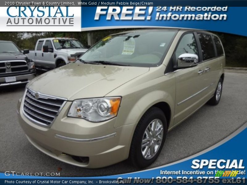 White Gold / Medium Pebble Beige/Cream 2010 Chrysler Town & Country Limited