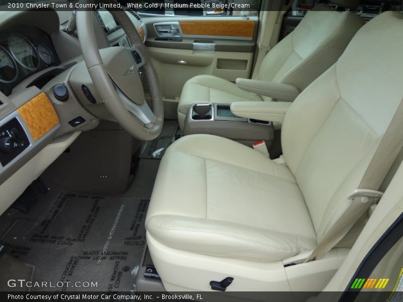 White Gold / Medium Pebble Beige/Cream 2010 Chrysler Town & Country Limited