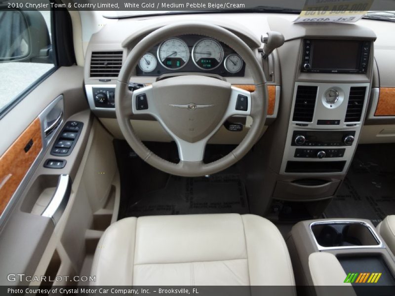 White Gold / Medium Pebble Beige/Cream 2010 Chrysler Town & Country Limited