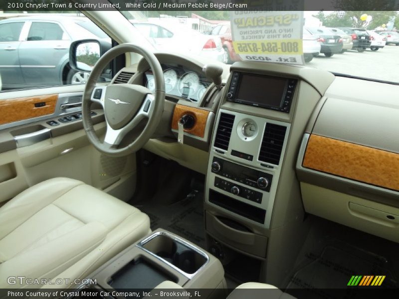 White Gold / Medium Pebble Beige/Cream 2010 Chrysler Town & Country Limited