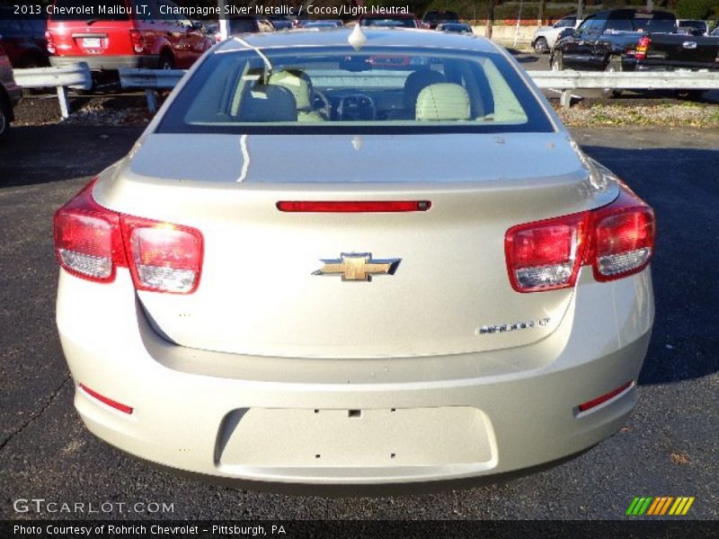 Champagne Silver Metallic / Cocoa/Light Neutral 2013 Chevrolet Malibu LT