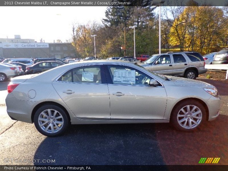 Champagne Silver Metallic / Cocoa/Light Neutral 2013 Chevrolet Malibu LT