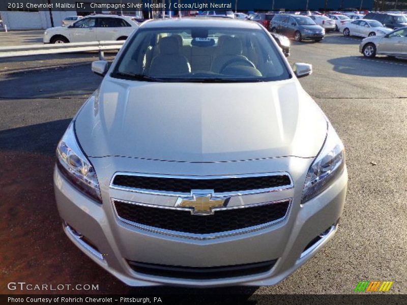 Champagne Silver Metallic / Cocoa/Light Neutral 2013 Chevrolet Malibu LT