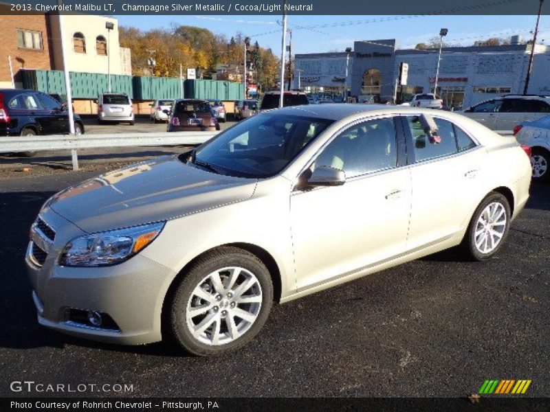 Champagne Silver Metallic / Cocoa/Light Neutral 2013 Chevrolet Malibu LT