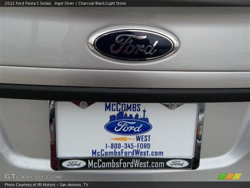Ingot Silver / Charcoal Black/Light Stone 2013 Ford Fiesta S Sedan