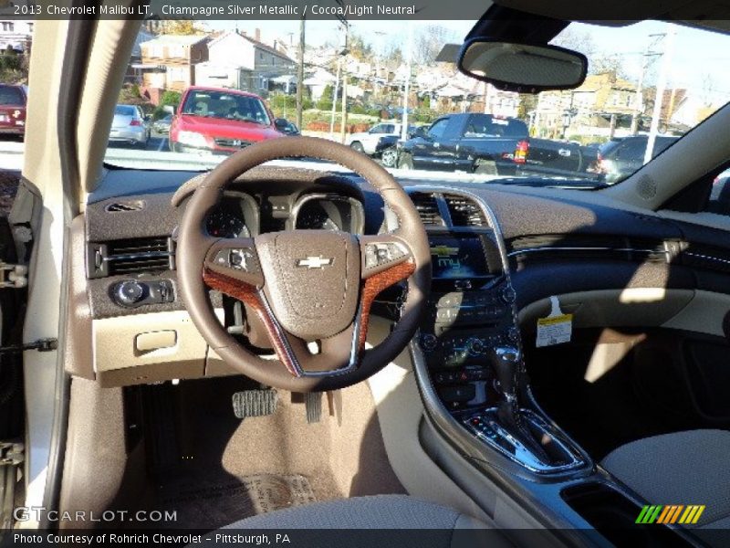 Champagne Silver Metallic / Cocoa/Light Neutral 2013 Chevrolet Malibu LT