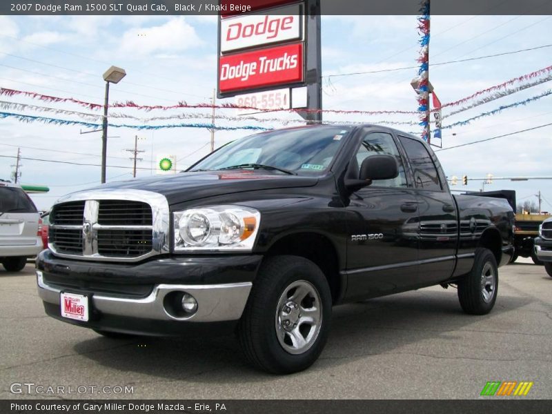 Black / Khaki Beige 2007 Dodge Ram 1500 SLT Quad Cab