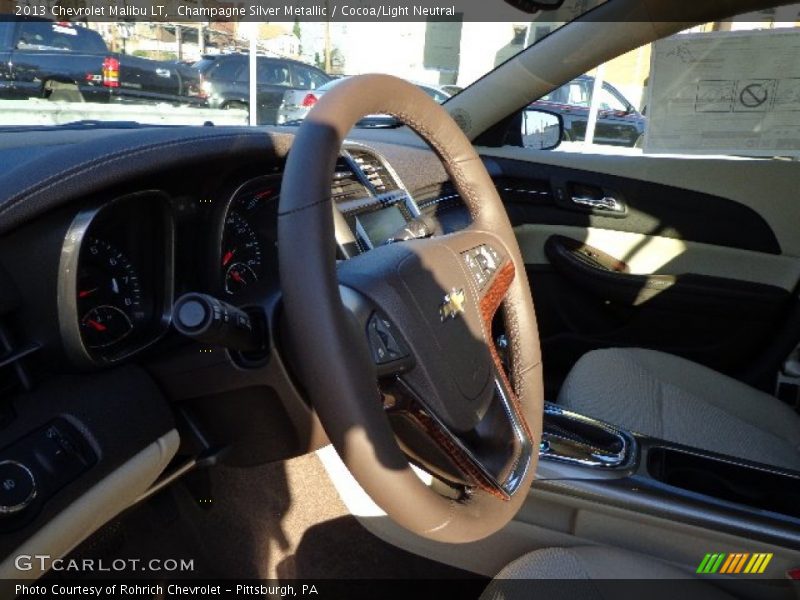 Champagne Silver Metallic / Cocoa/Light Neutral 2013 Chevrolet Malibu LT