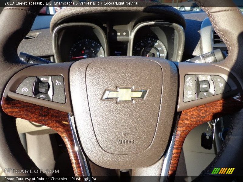 Champagne Silver Metallic / Cocoa/Light Neutral 2013 Chevrolet Malibu LT