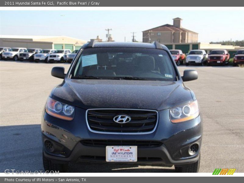 Pacific Blue Pearl / Gray 2011 Hyundai Santa Fe GLS