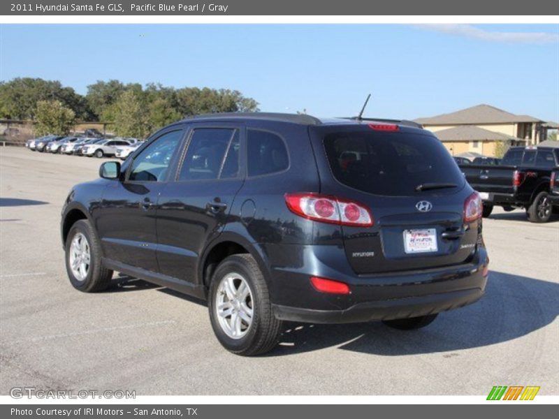 Pacific Blue Pearl / Gray 2011 Hyundai Santa Fe GLS