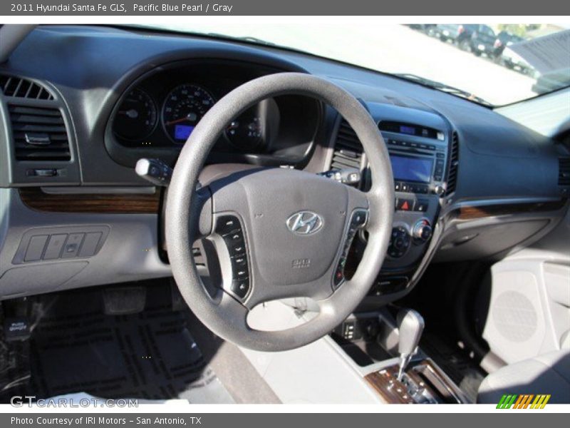 Pacific Blue Pearl / Gray 2011 Hyundai Santa Fe GLS