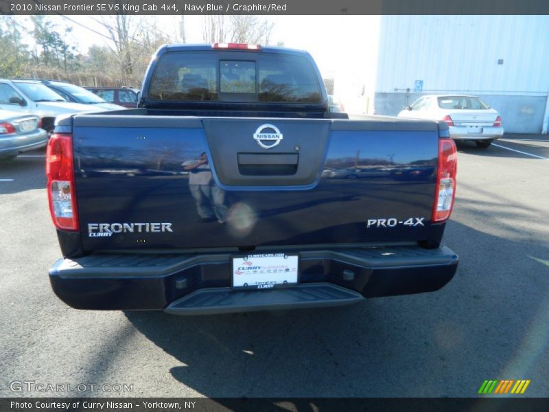 Navy Blue / Graphite/Red 2010 Nissan Frontier SE V6 King Cab 4x4