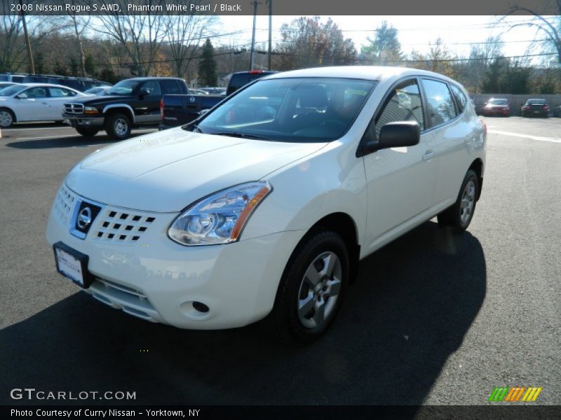 Phantom White Pearl / Black 2008 Nissan Rogue S AWD