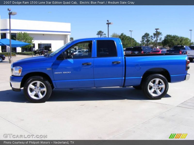 Electric Blue Pearl / Medium Slate Gray 2007 Dodge Ram 1500 Lone Star Edition Quad Cab