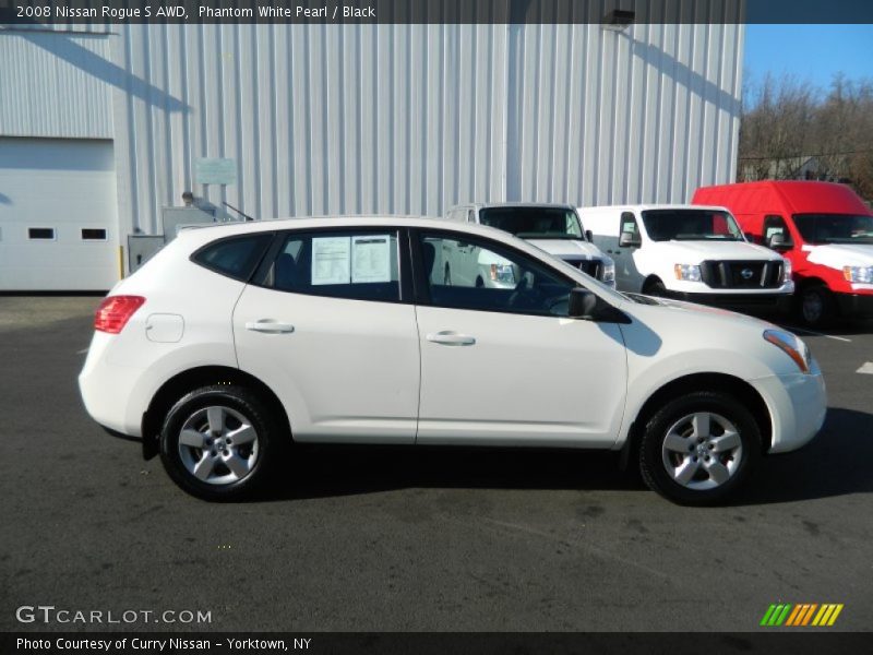 Phantom White Pearl / Black 2008 Nissan Rogue S AWD