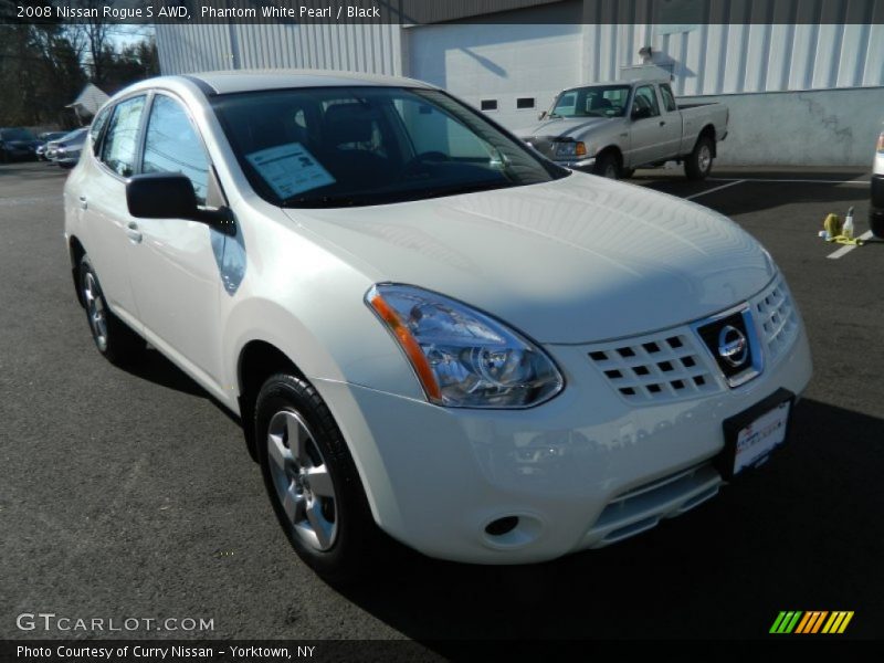 Phantom White Pearl / Black 2008 Nissan Rogue S AWD