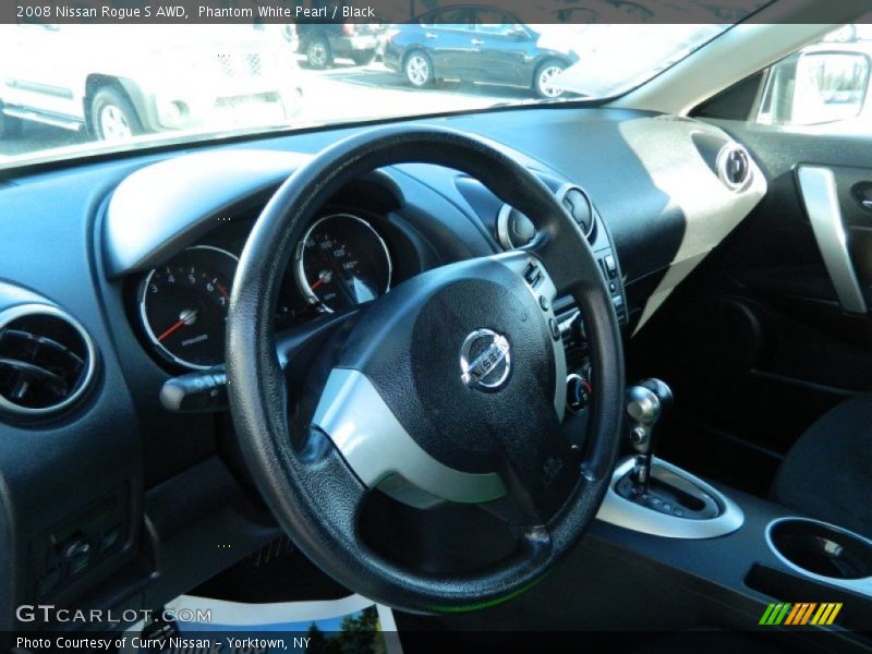 Phantom White Pearl / Black 2008 Nissan Rogue S AWD