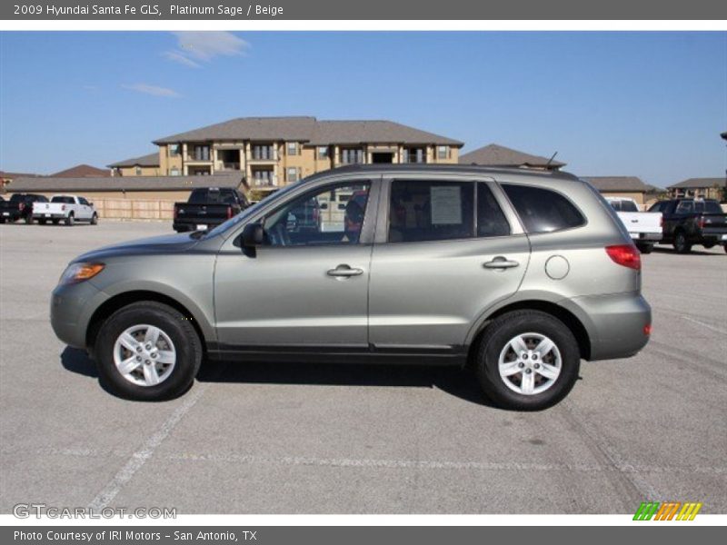 Platinum Sage / Beige 2009 Hyundai Santa Fe GLS
