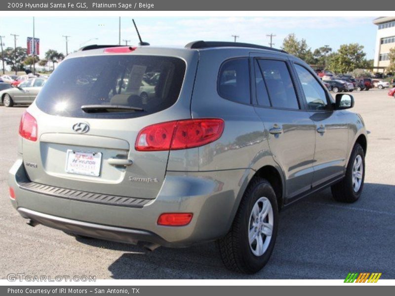 Platinum Sage / Beige 2009 Hyundai Santa Fe GLS