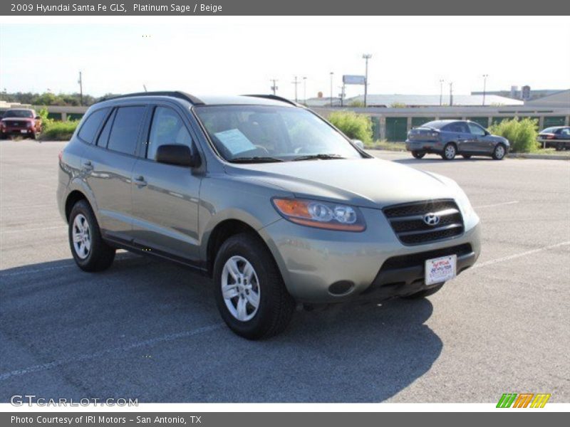 Platinum Sage / Beige 2009 Hyundai Santa Fe GLS