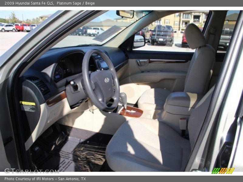 Platinum Sage / Beige 2009 Hyundai Santa Fe GLS