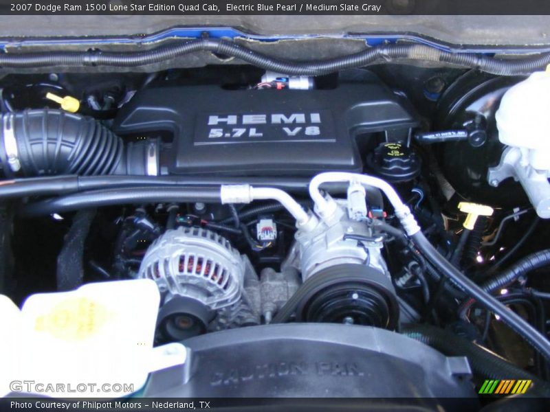 Electric Blue Pearl / Medium Slate Gray 2007 Dodge Ram 1500 Lone Star Edition Quad Cab