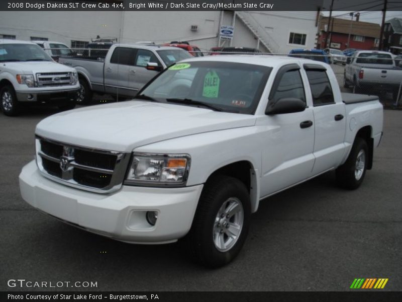 Bright White / Dark Slate Gray/Medium Slate Gray 2008 Dodge Dakota SLT Crew Cab 4x4