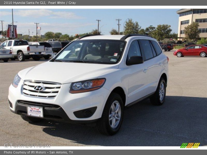 Pearl White / Gray 2010 Hyundai Santa Fe GLS