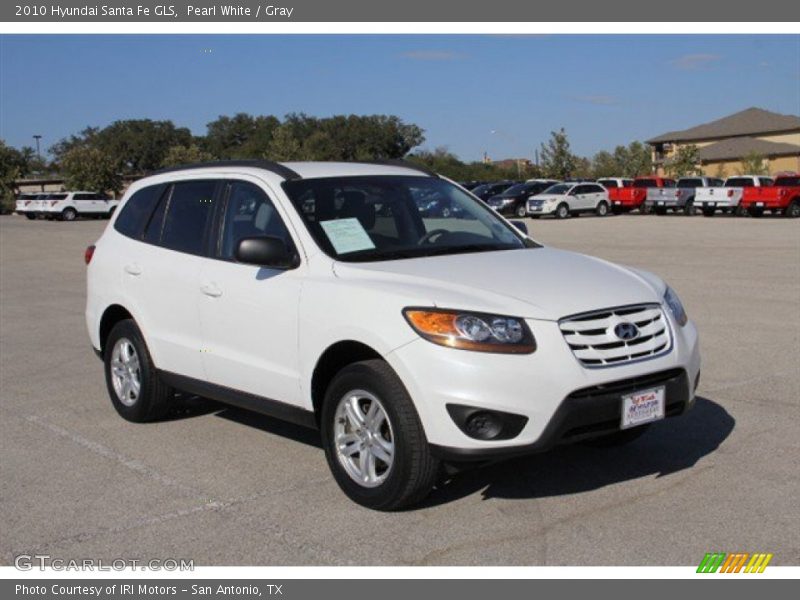 Pearl White / Gray 2010 Hyundai Santa Fe GLS