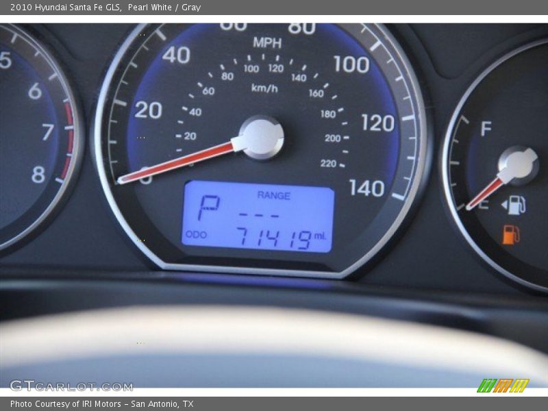 Pearl White / Gray 2010 Hyundai Santa Fe GLS